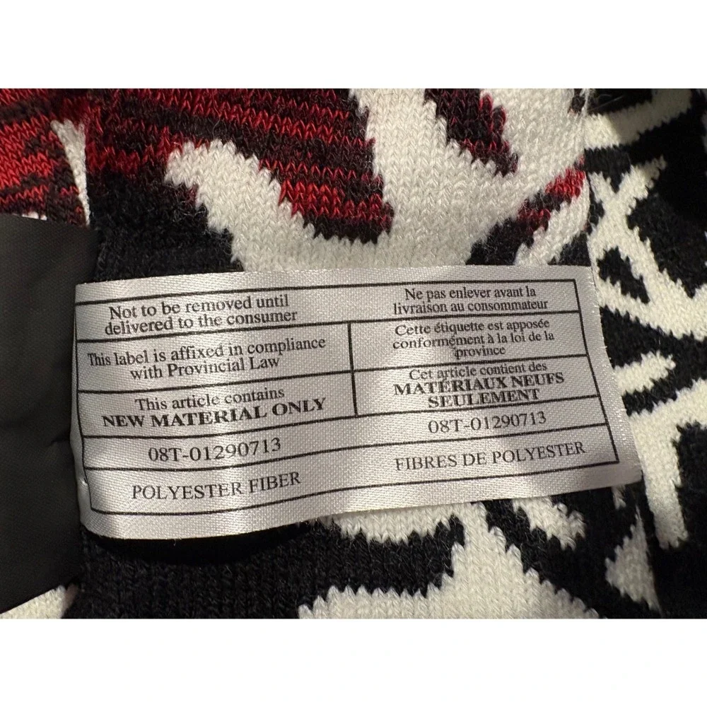 Hot Topic Supernatural Symbols Knit Scarf Black Red Pentagram Fringe